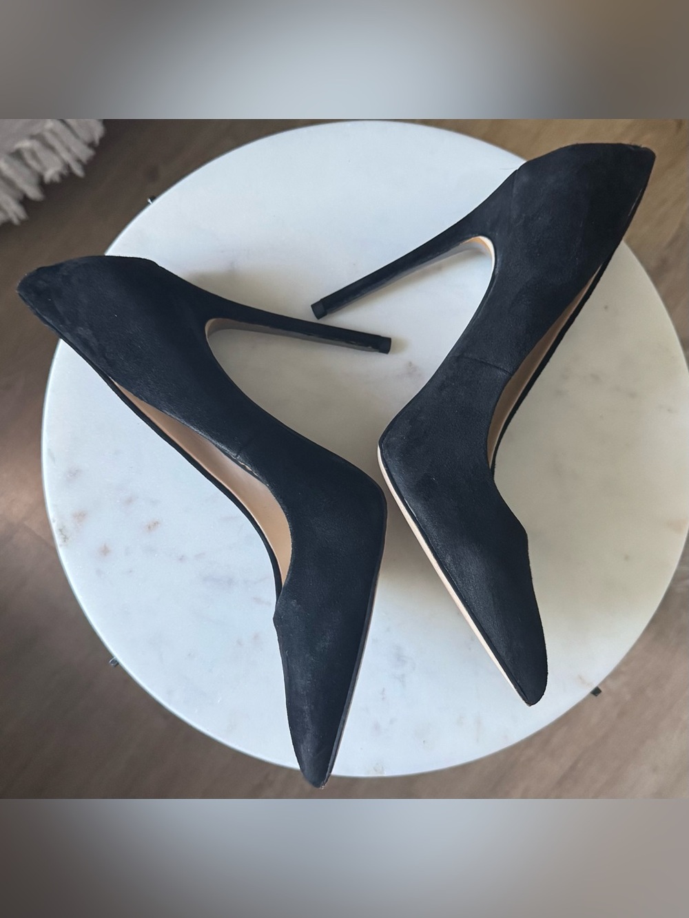 Sam Edelman Black Suede Pointed Toe Stiletto Pumps - Picture 6 of 9